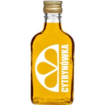 Piersiówka szklana z nadrukiem cytryny 200 ml