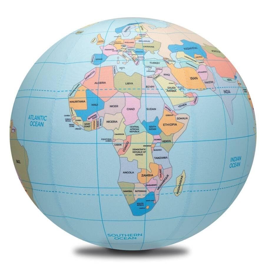 Piłka balonowa globus państwa świata z mapą 30 cm