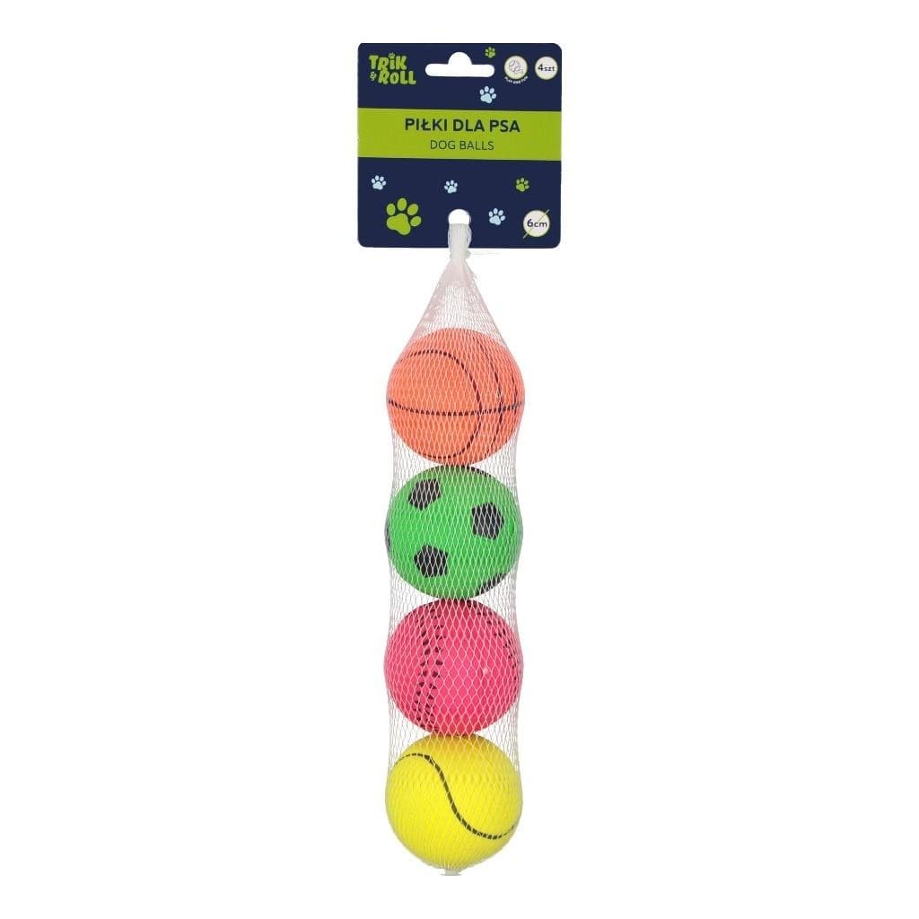 Piłka dla psa 4 sztuki zestaw 6 cm