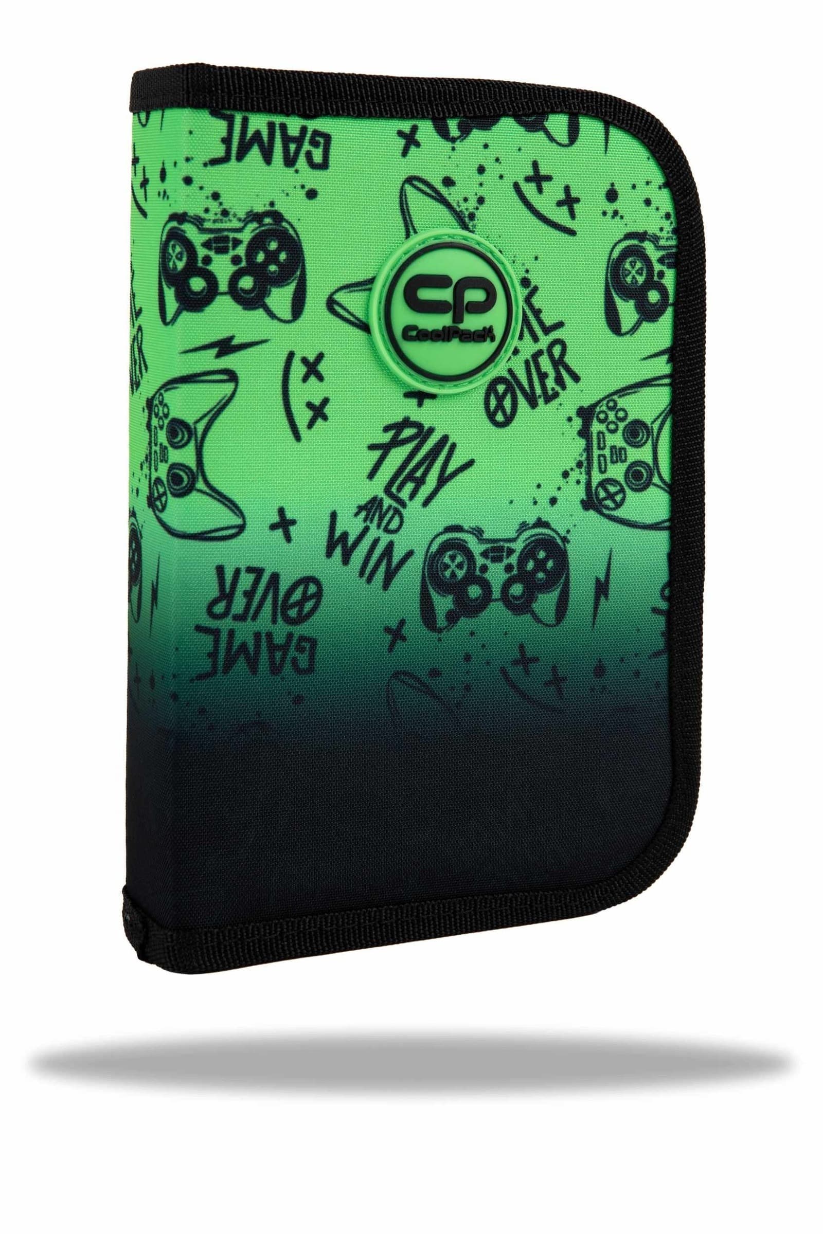 Piórnik jednoklapkowy bez wyposażenia Coolpack Clipper Game Over Gradient Green