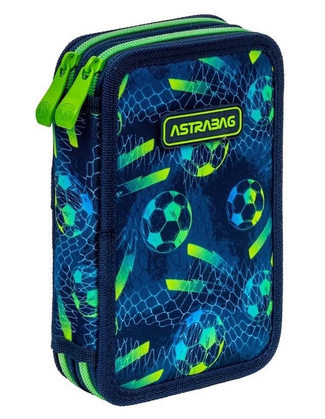 Piórnik podwójny z wyposażeniem Football ASTRA 20,5 x 13 x 4,5 cm