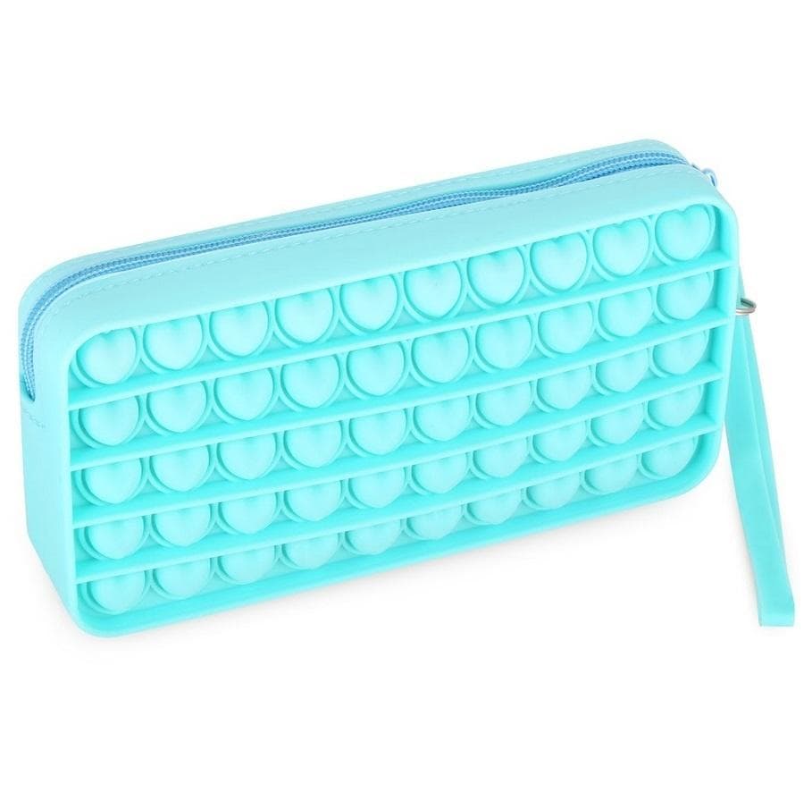 Piórnik silikonowy z bąbelkami turkusowy Easy Stationery