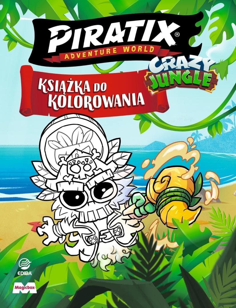 Książka do kolorowania Piratix Crazy Jungle + 3 figurki A4 Ediba 2026