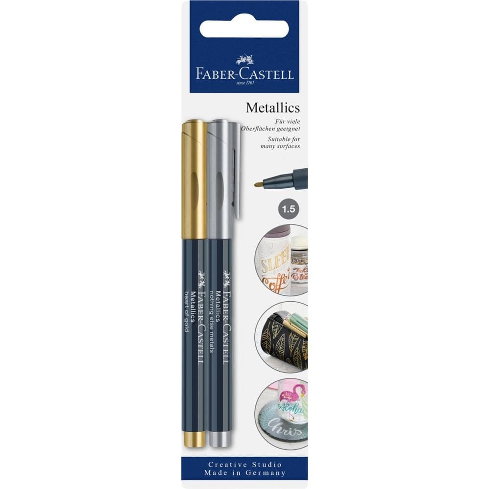 Pisak metaliczny Metallics Faber-Castell 2 sztuki srebrny i złoty