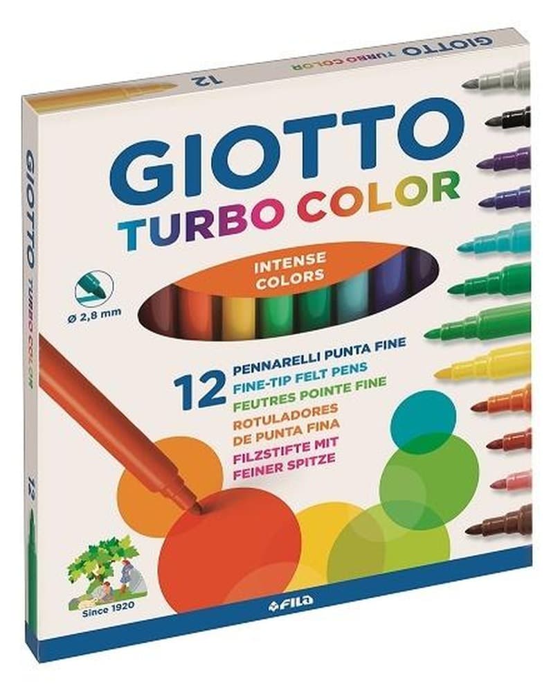 Pisaki Giotto Turbo Color 12 kolorów Zmywalne