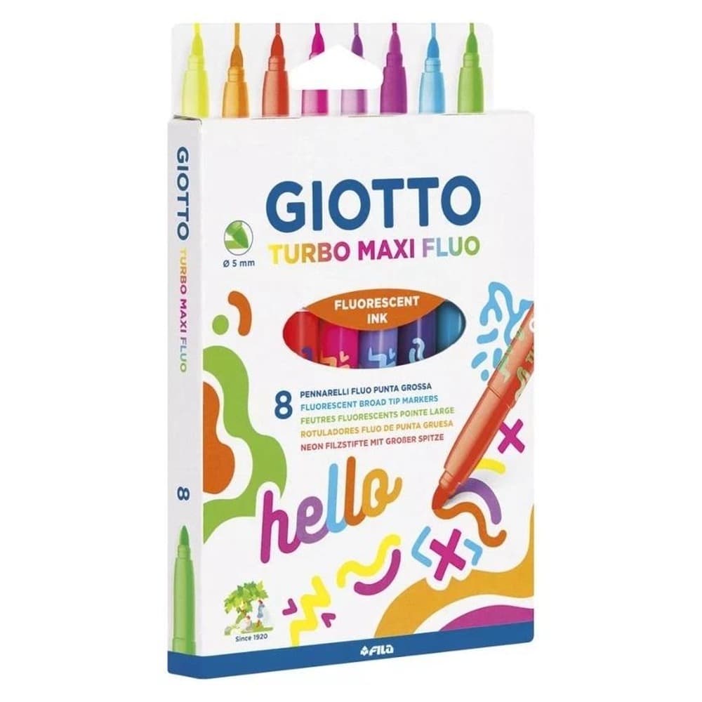 Pisaki Giotto Turbo Maxi 8 kolorów Fluo