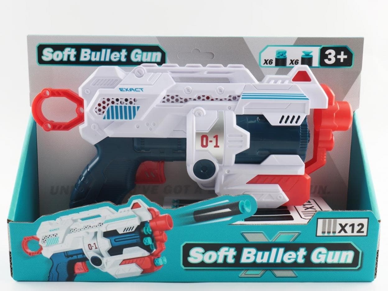 Pistolet na miękkie pociski piankowe 10 sztuk dla dzieci 3+