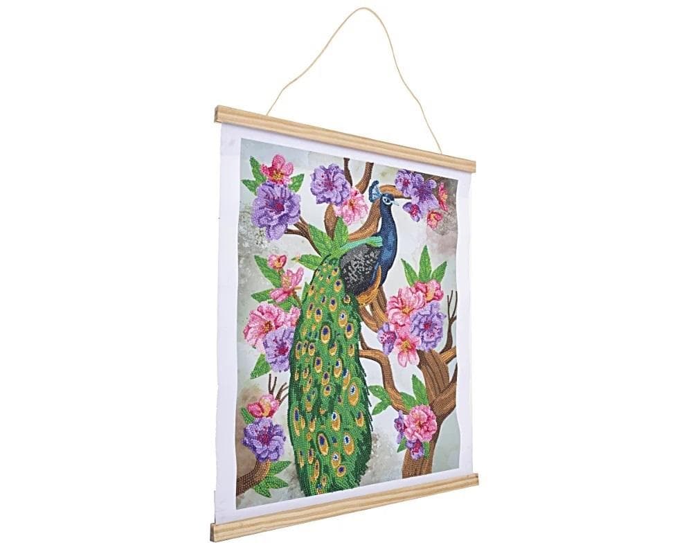 Mozaika diamentowa Plakat Paw i Piwonia 35 x 45 cm