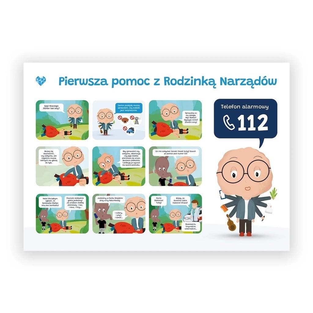 Plakat edukacyjny Pierwsza pomoc A2 Biomedica