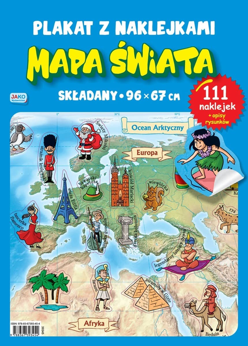 Plakat Mapa Świata z naklejkami