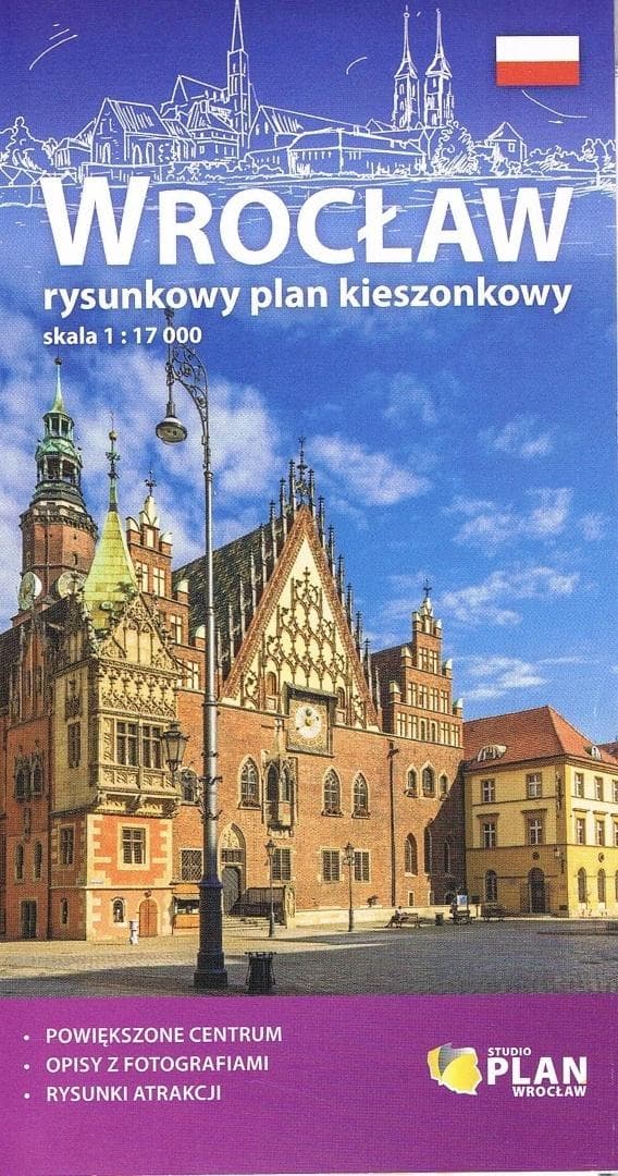Plan kieszonkowy rysunkowy Wrocław 1:17 000 - praca zbiorowa