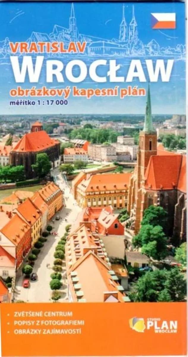 Plan kieszonkowy Wrocław, 1:17000 rysunkowy czeskie wydanie