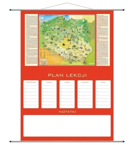 Plan lekcji - Mapa Polski Młodego Odkrywcy laminowana