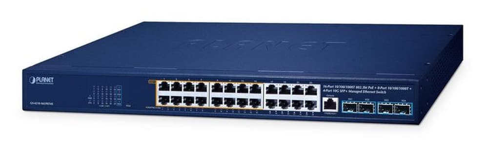 PLANET GS-4210-16UP8T4X - Zarządzany przełącznik sieciowy L2/L4 Gigabit Ethernet