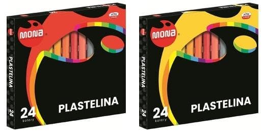 Plastelina 24 kolory MONA etui kartonowe 176x198 mm