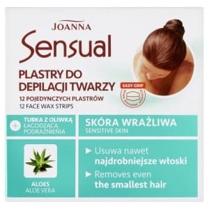 Plastry do depilacji twarzy Joanna Sensual 12 sztuk skóra wrażliwa aloes