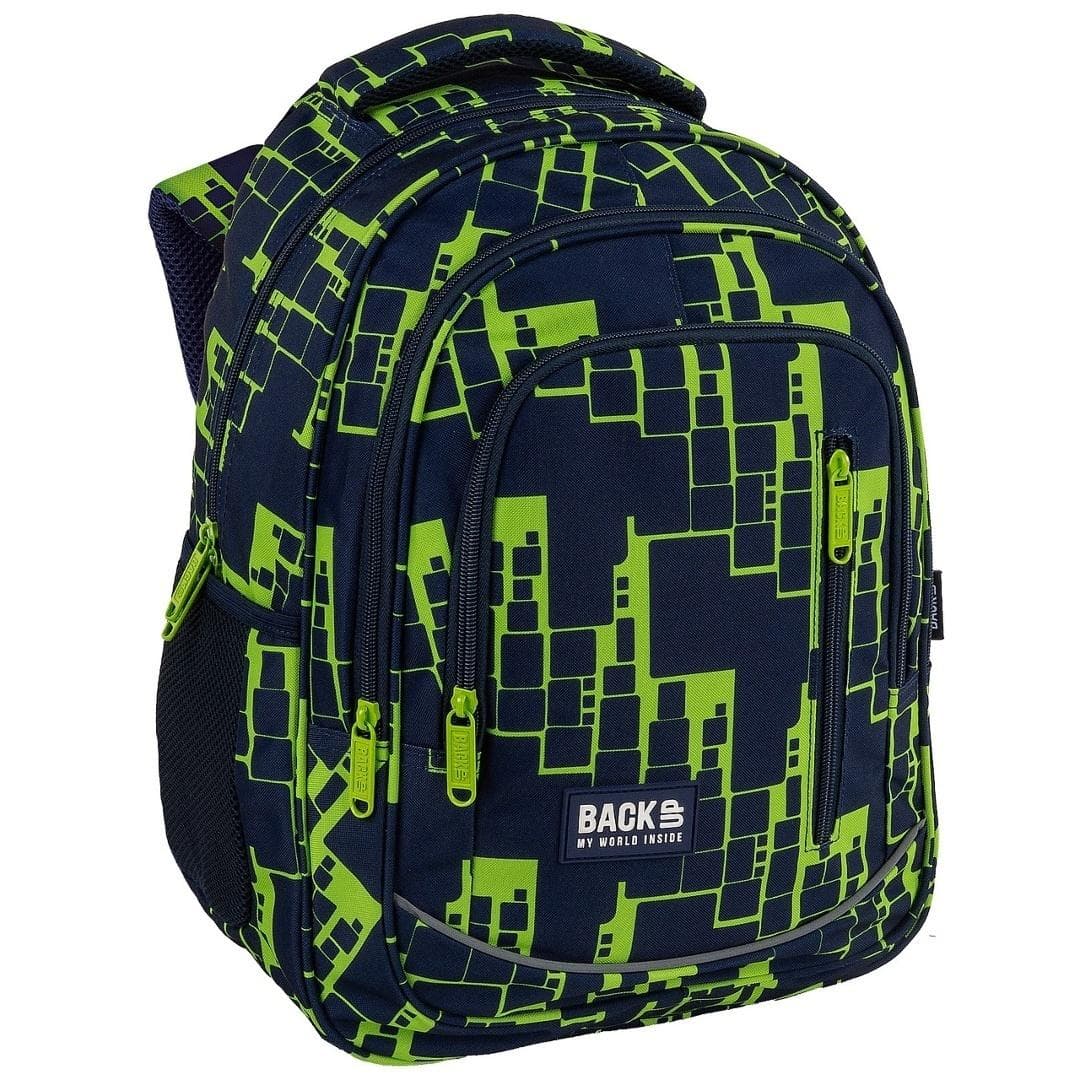 Plecak Backup 8 G83 DERFORM Neon Tech 22 l granatowo-limonkowy