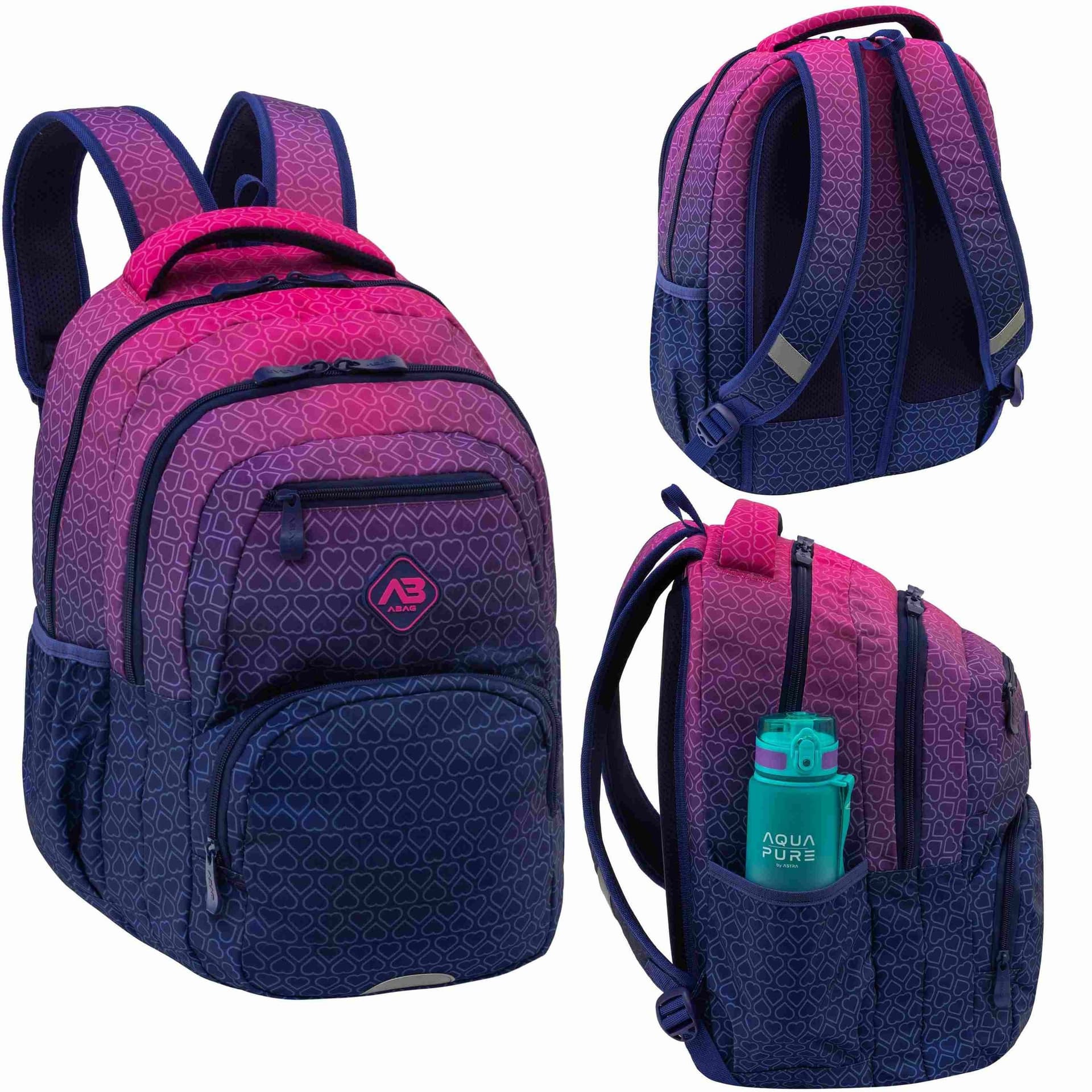 Plecak Hexagon Pink Ombre ASTRA dla dzieci na wycieczki