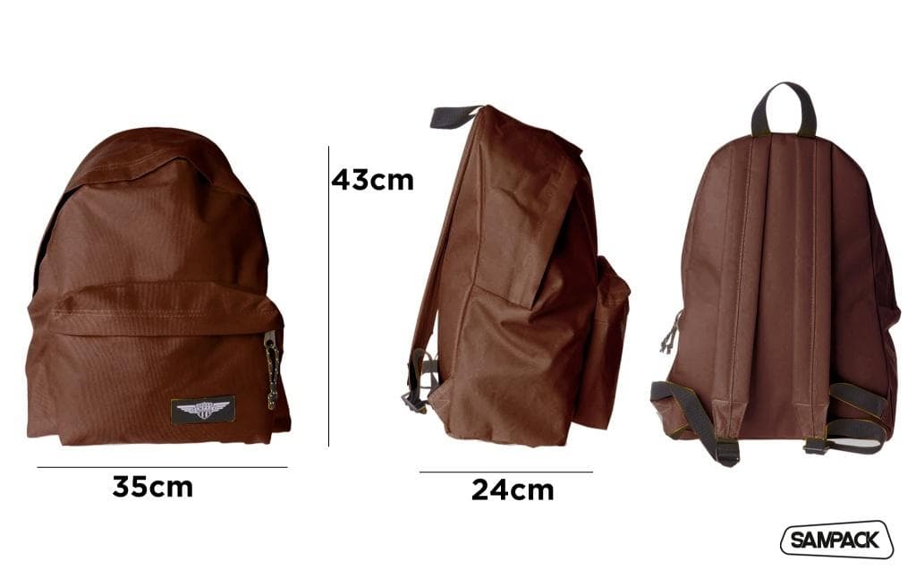 Plecak szkolny Sampack brązowy 35 x 43 x 24 cm