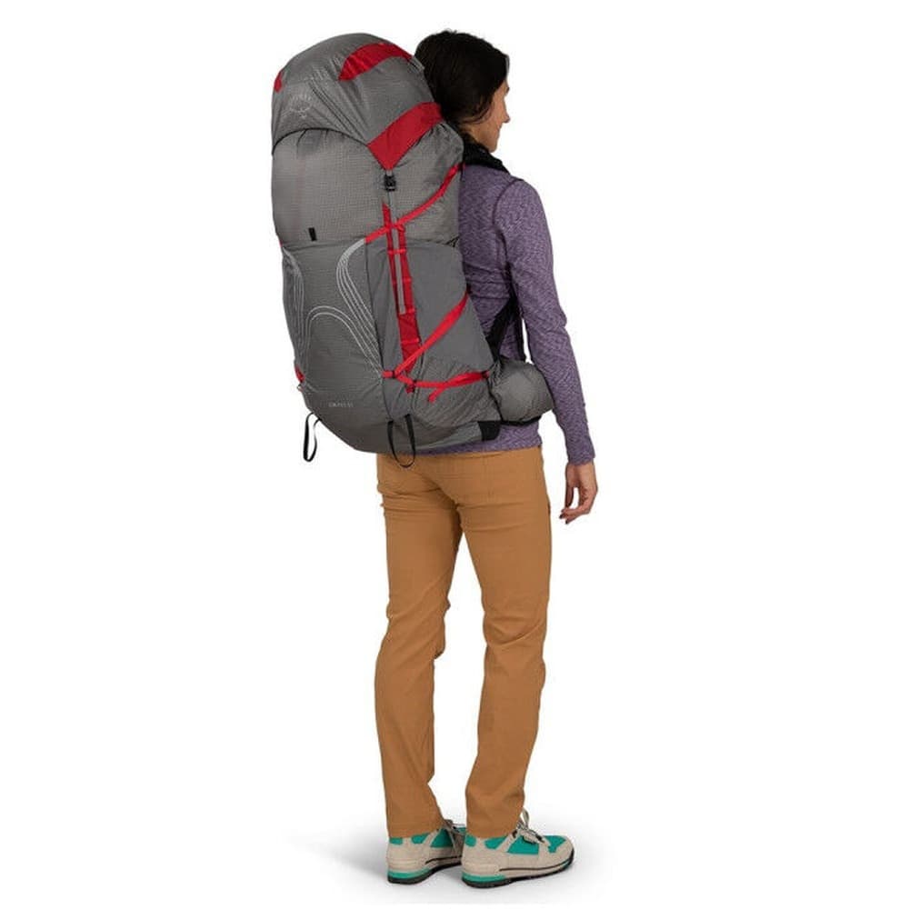 Plecak trekkingowy damski Osprey Eja Pro 55 - szary/czerwony