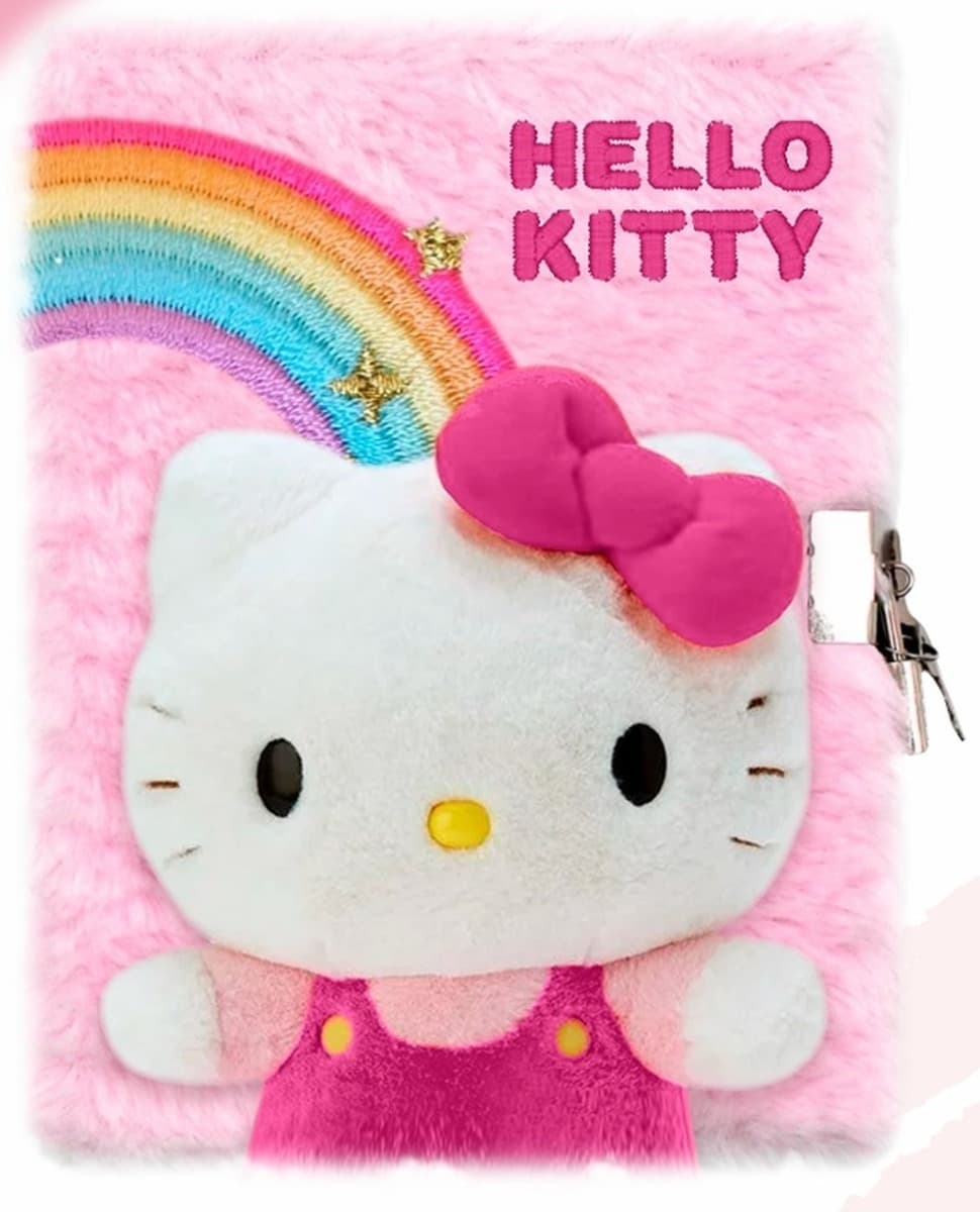 Pluszowy notatnik Hello Kitty zamykany na kłódkę