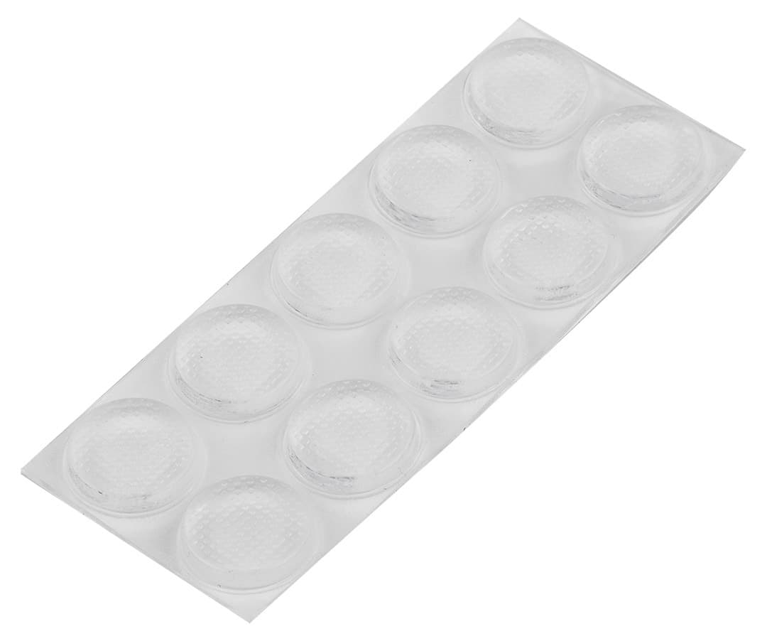 Podkładki silikonowe samoprzylepne przezroczyste, 14 mm, 10 sztuk
