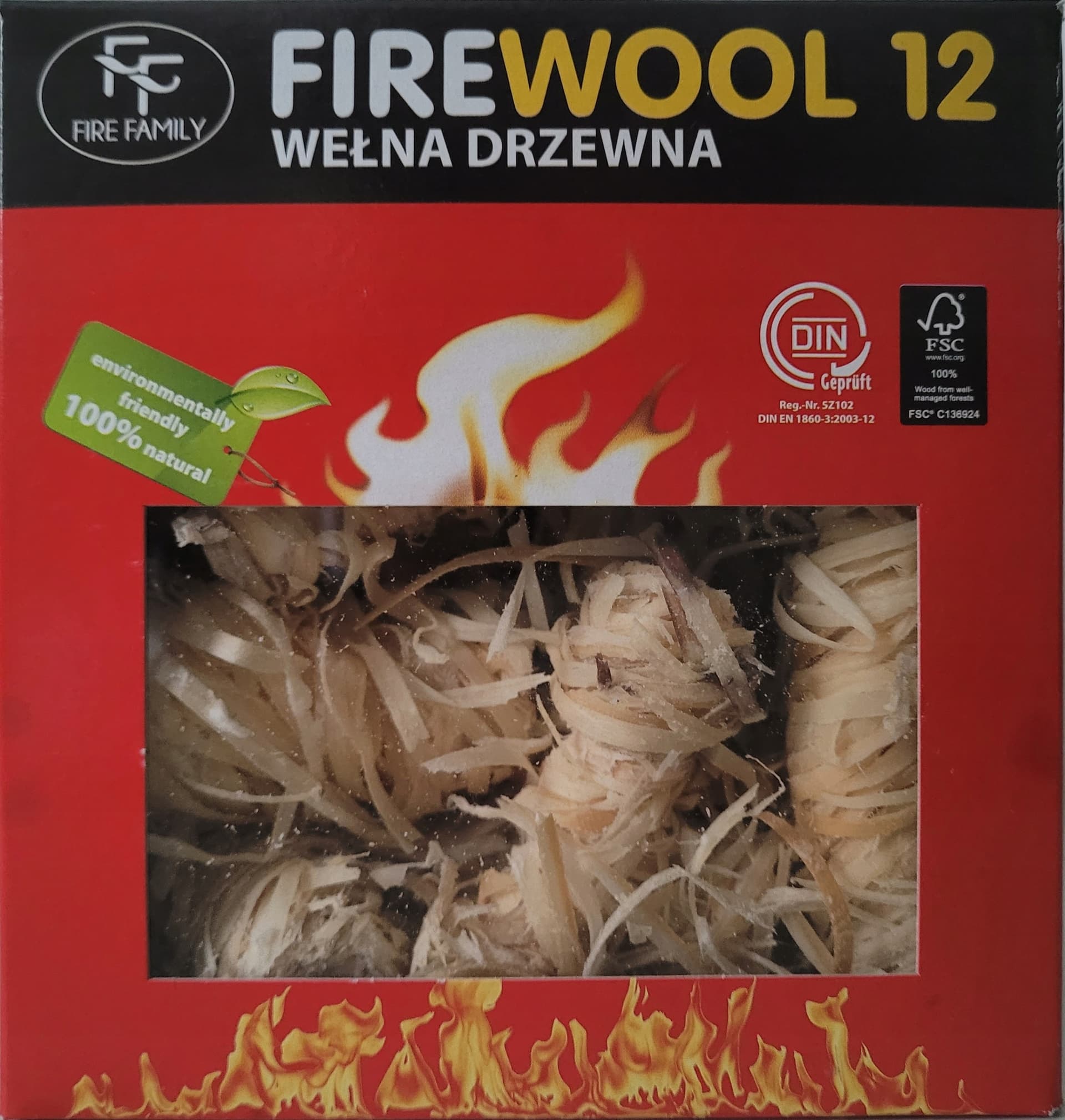 Fire Family Podpałka Wełna drzewna 12 sztuk