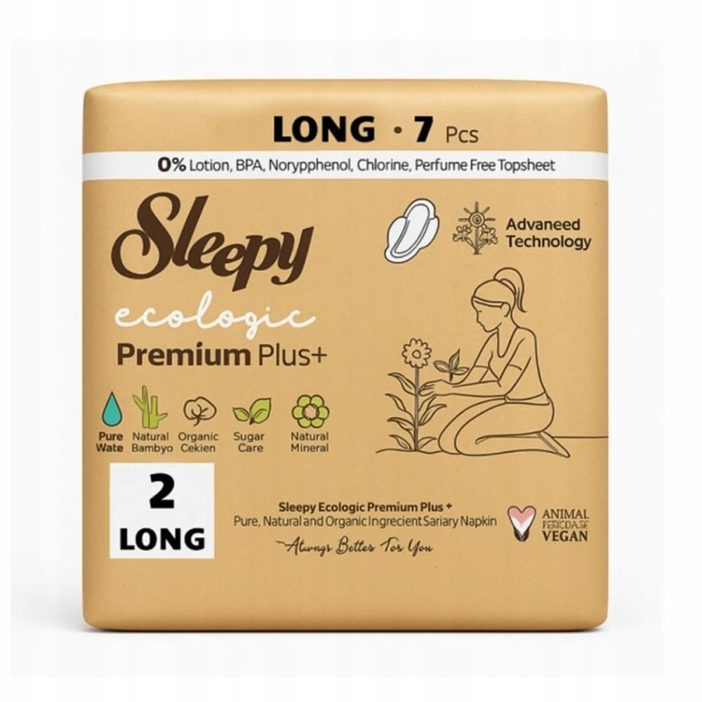 Sleepy Ecologic Premium+ podpaski higieniczne 2 Long 7 sztuk