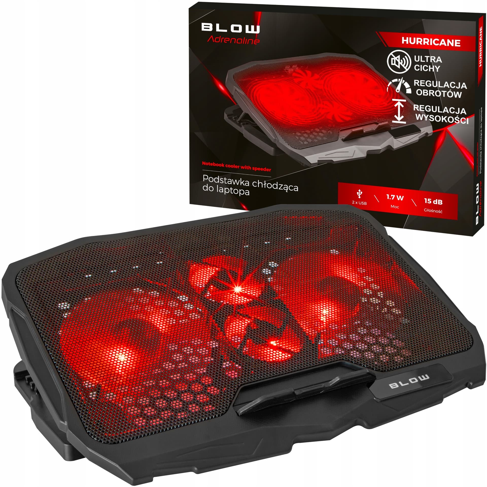 Podstawka chłodząca Fury Gunbai G3 14.1-17.3" RGB 2xUSB