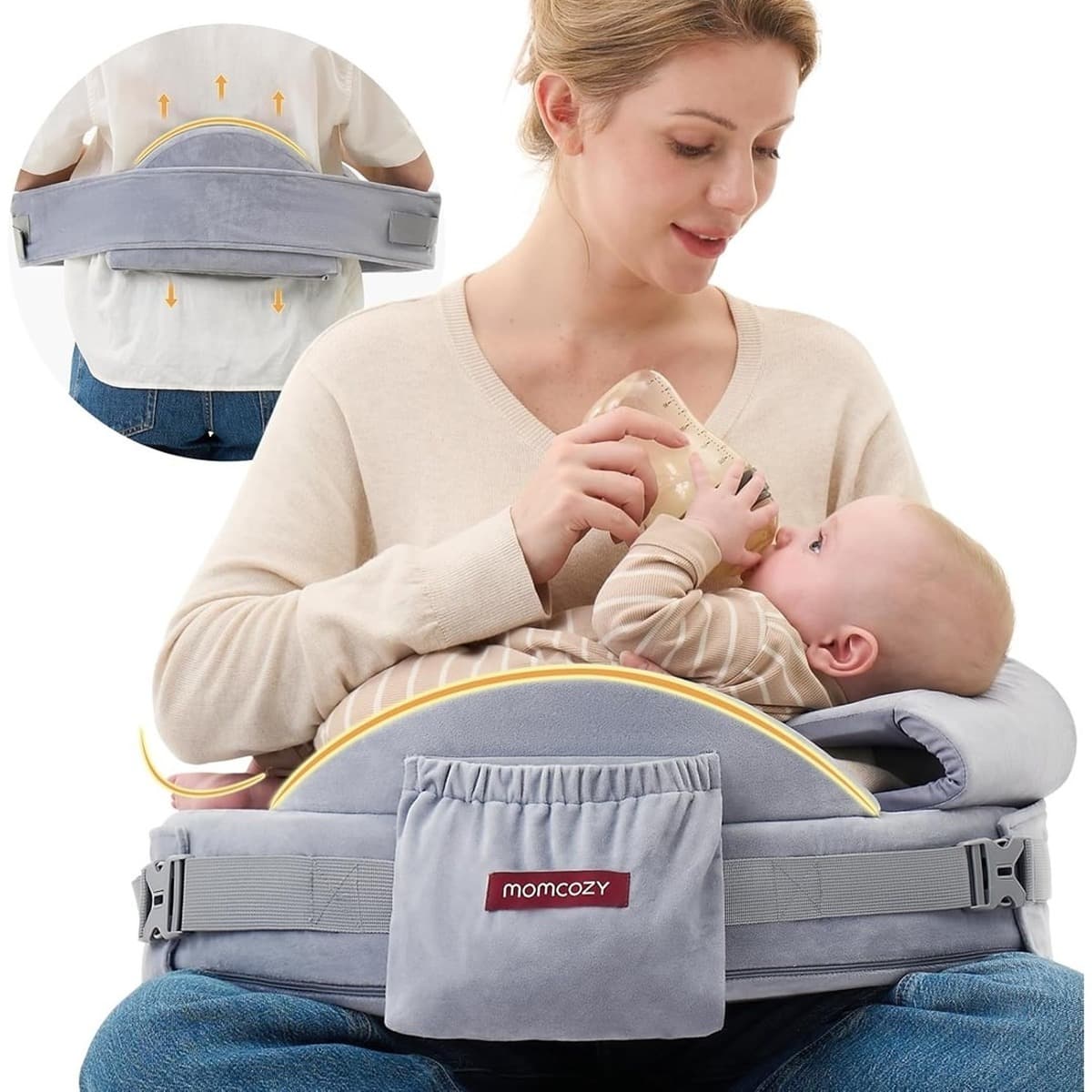 Poduszka do karmienia Momcozy CozyPro szara