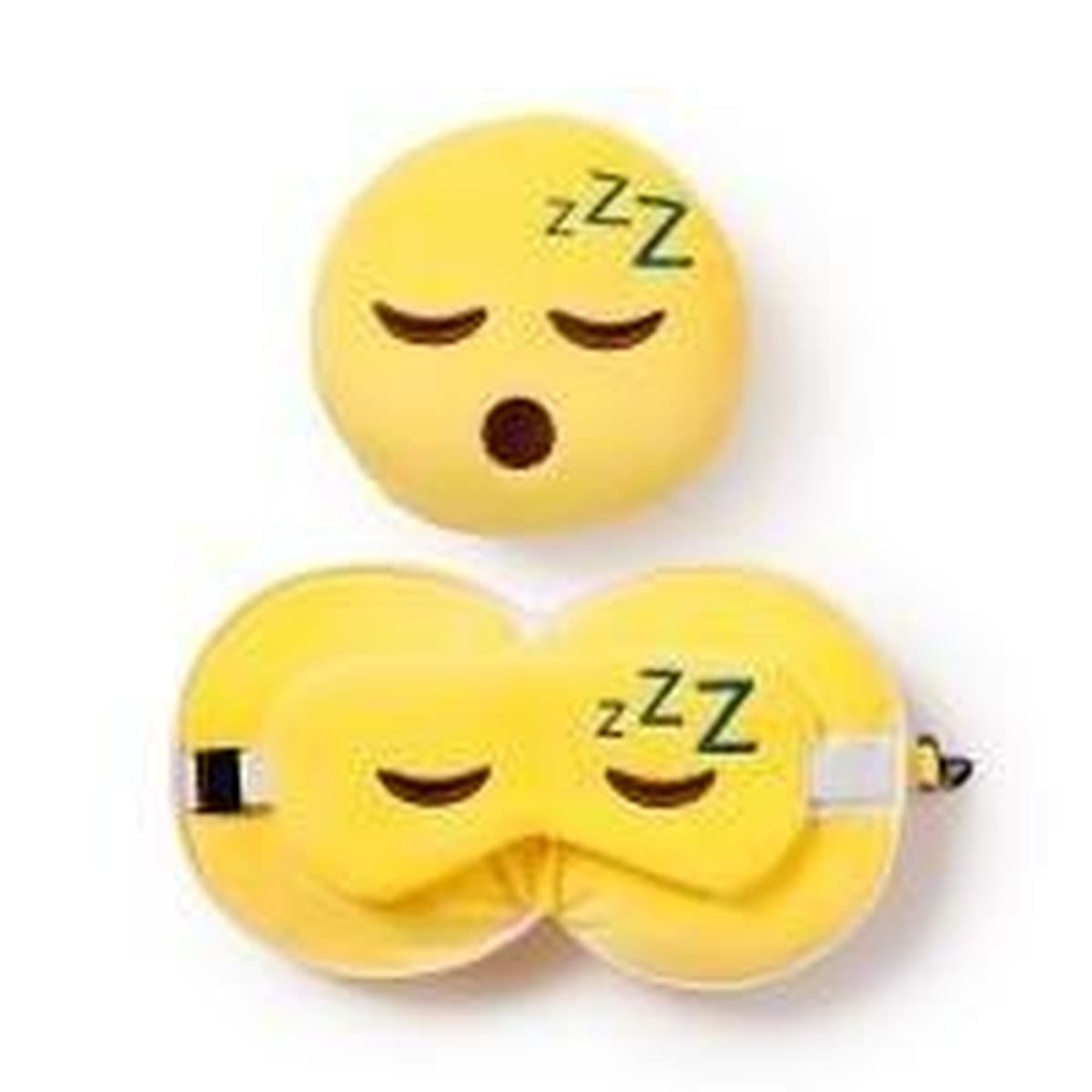 Poduszka podróżna i maska na oczy Emotka Relaxeazzz