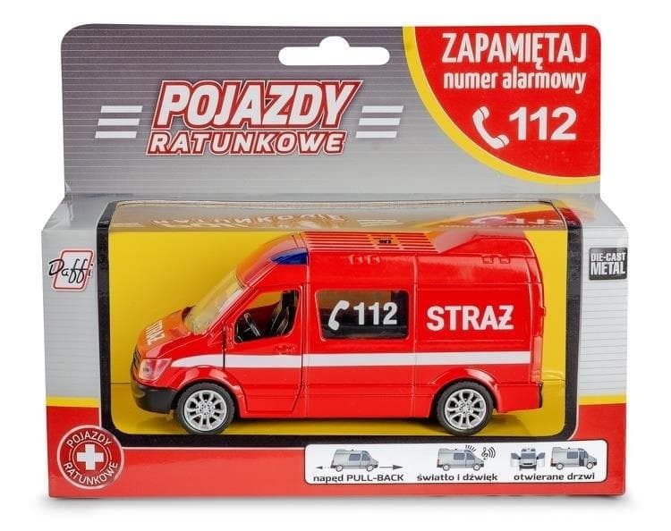 Pojazd ratunkowy Straż Pożarna z napędem pull-back