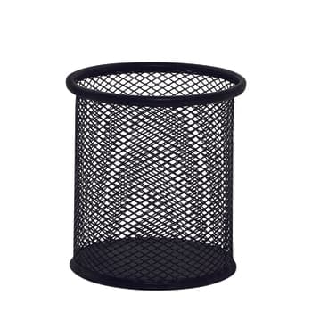 Pojemnik na długopisy czarny 90x100mm z metalowej siatki