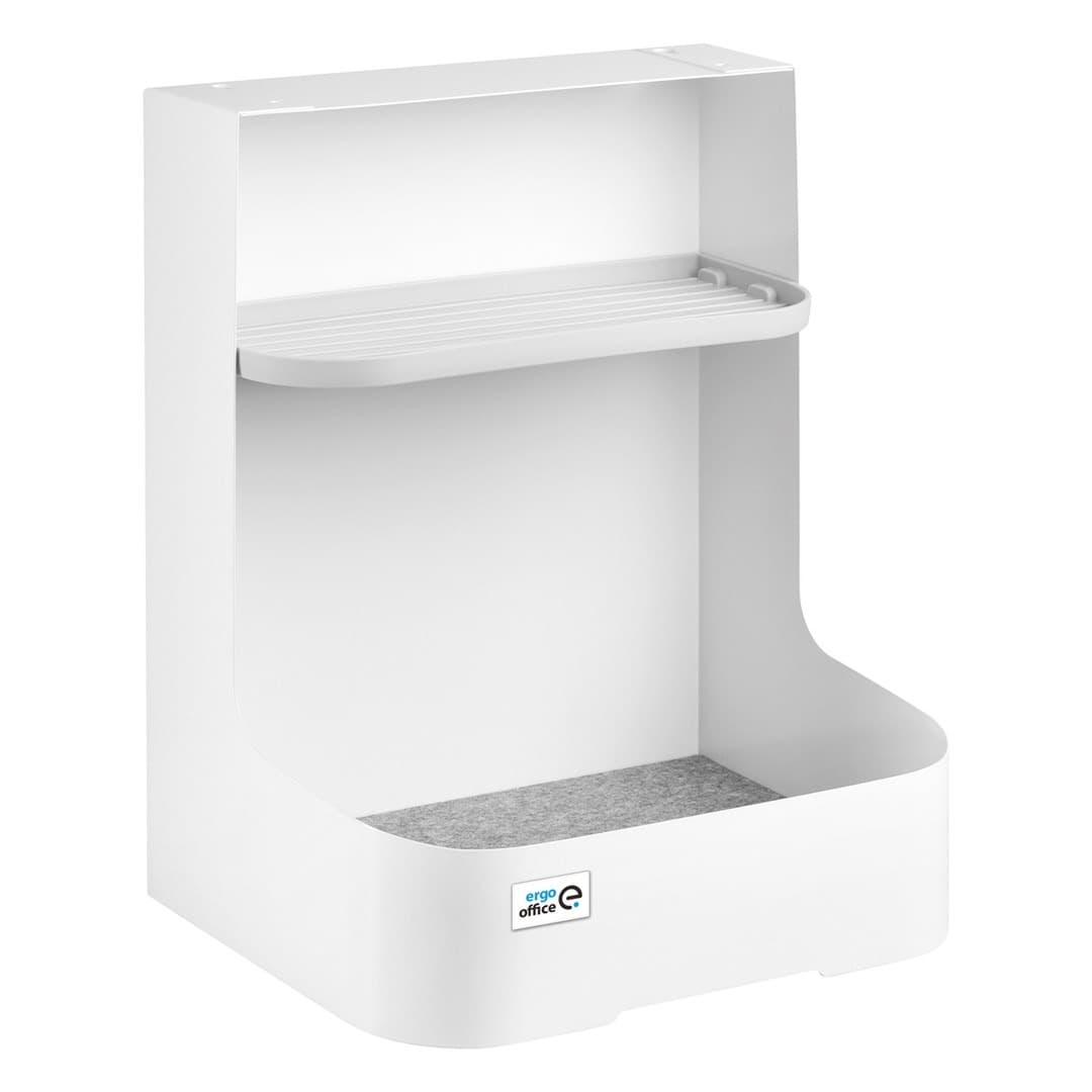 Pojemnik podbiurkowy / organizer z półką na akcesoria Ergo Office, biały