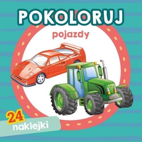 Kolorowanka dla dzieci Pojazdy z naklejkami