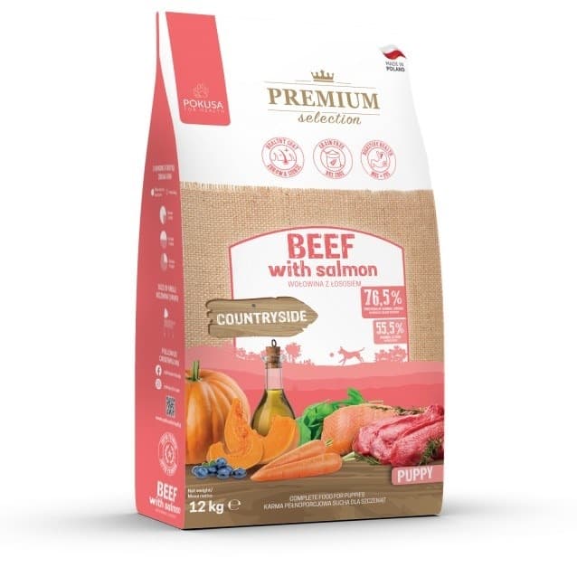 Pokusa Premium Selection karma wołowina z łososiem dla psa