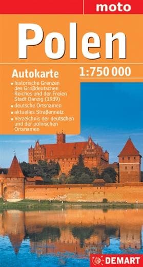 DEMART Mapa Polski 1:750000 - Niemieckie nazwy miejscowości