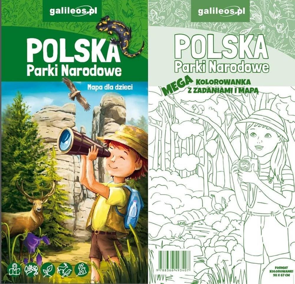 Polska Parki Narodowe - mapa i mega kolorowanka