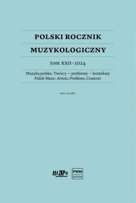 Polski Rocznik Muzykologiczny T.22 2024 - red. Iwona Lindstedt
