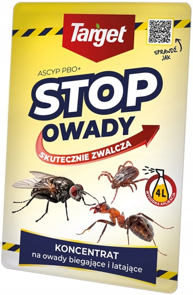 Preparat owadobójczy Ascyp PBO+ zwalcza muchy, mole, meszki 40 ml Target