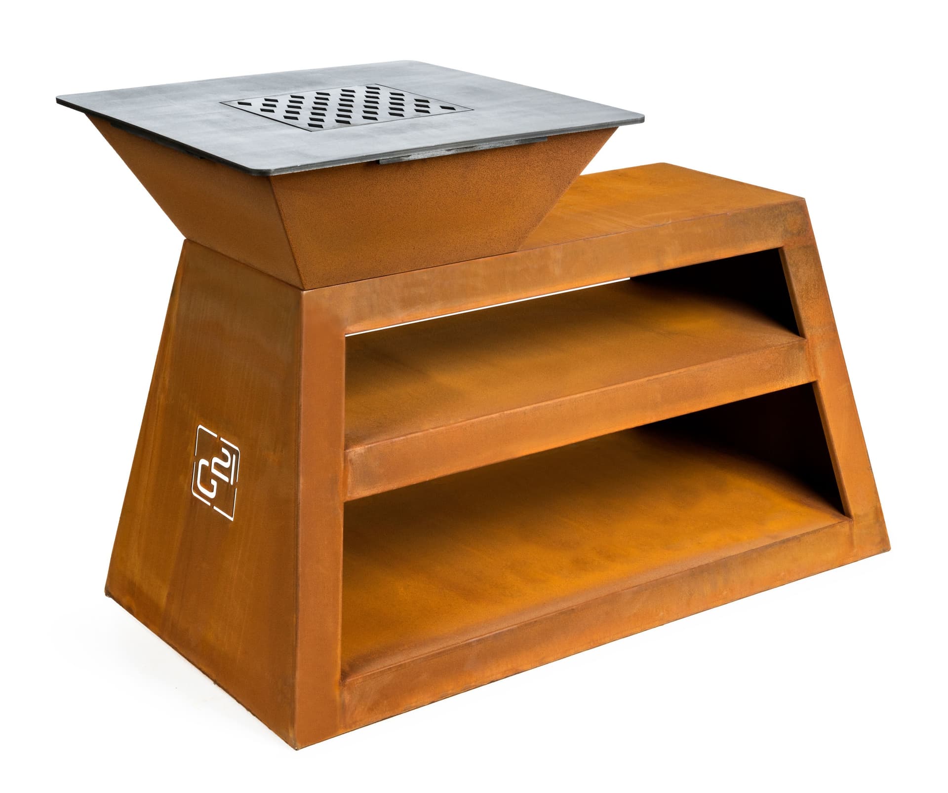 Grill ogrodowy na drewno G21 Maine Corten 70x70 cm stal cortenowa