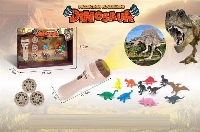 Projektor latarka dinozaur z 12 obrazkami dinozaurów
