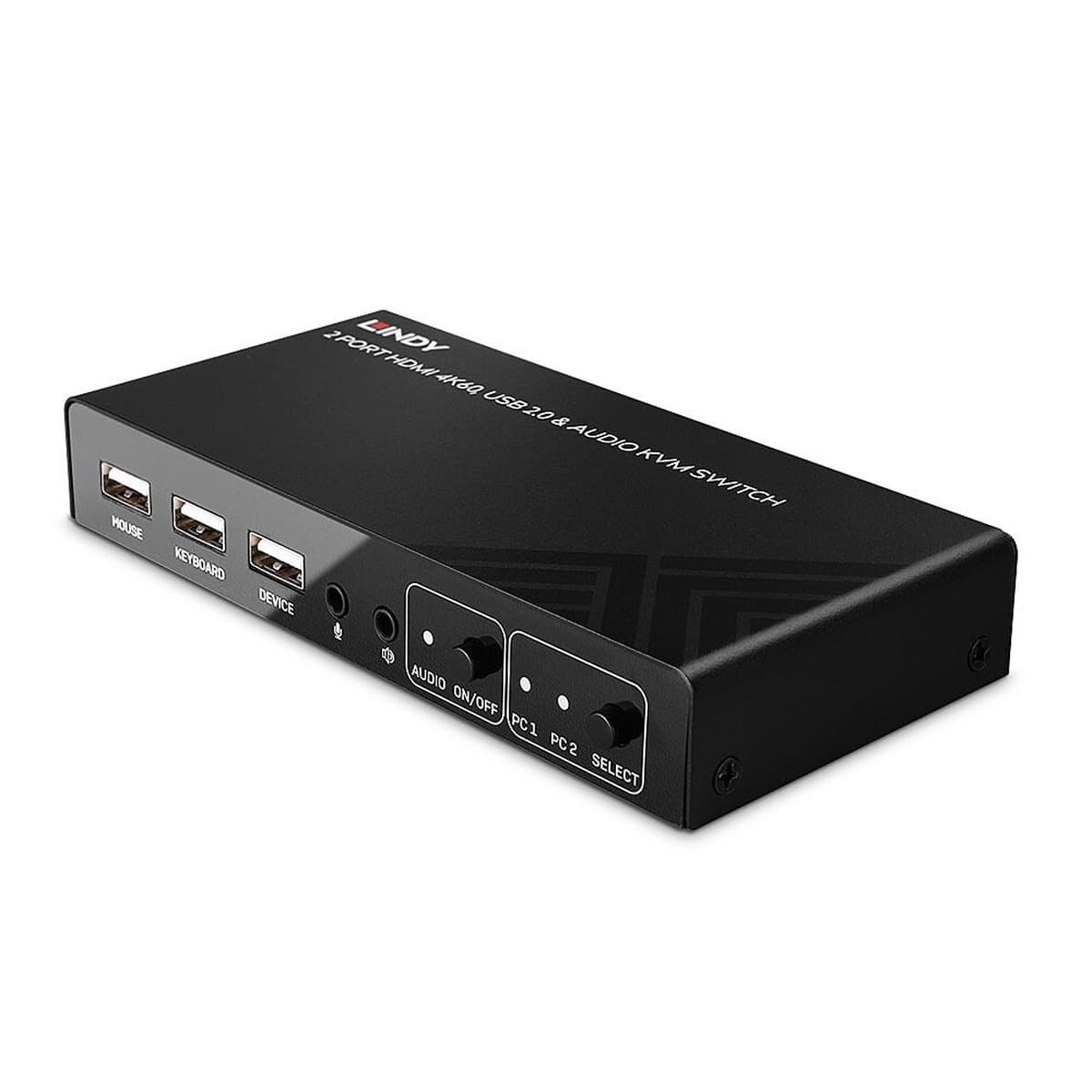 Przełącznik KVM HDMI 2.0 2 porty 4K 60 Hz Czarny Lindy 32809