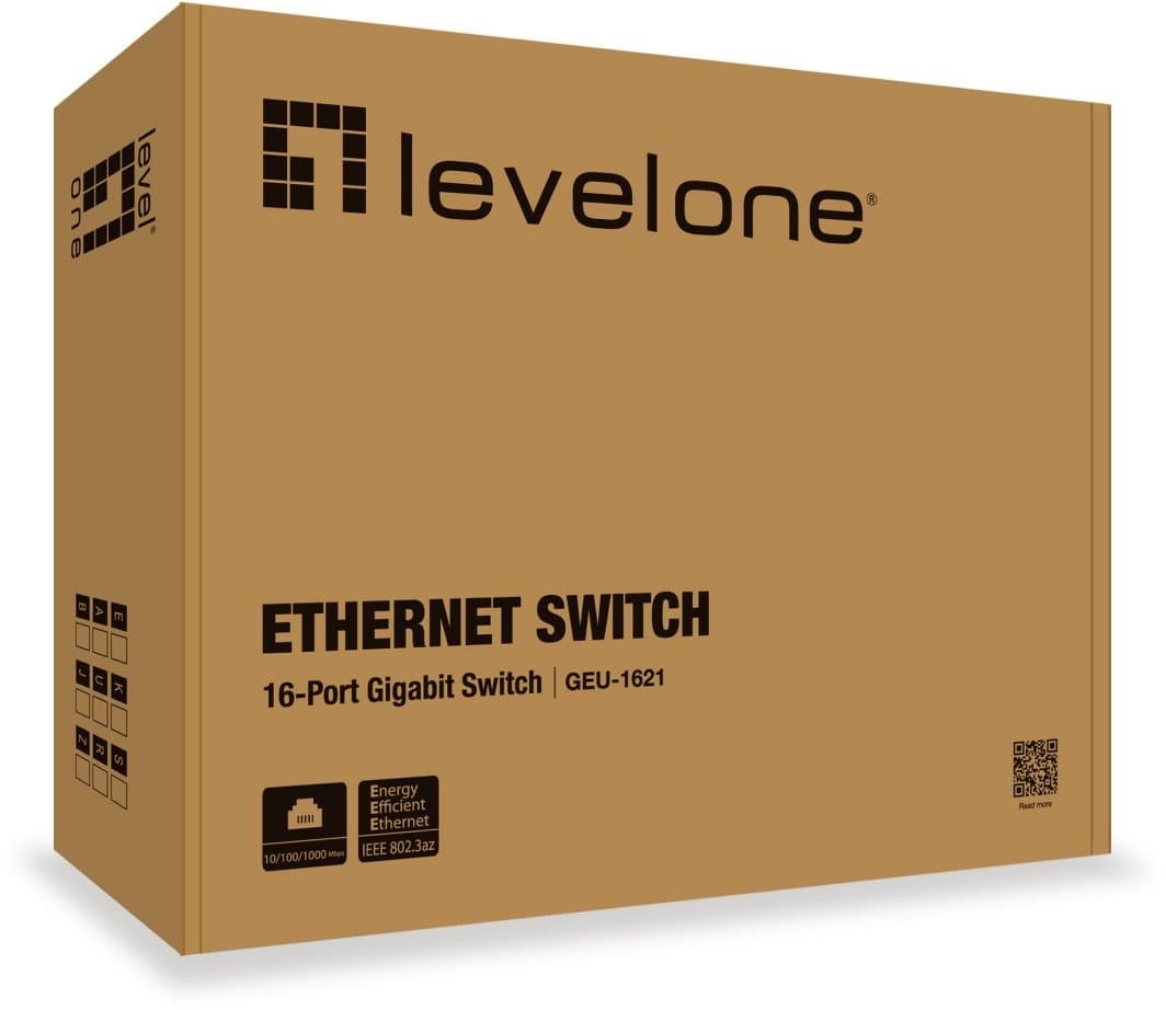 Przełącznik sieciowy LevelOne 16xGE + 4-portowy tryb Dip 19" metalowy, niezarządzany
