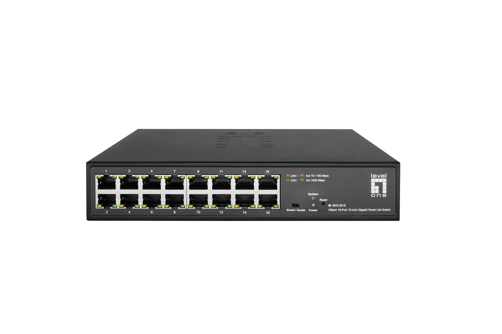 Przełącznik sieciowy LevelOne Hilbt GB/SL 16-portowy 10" 1Gbps