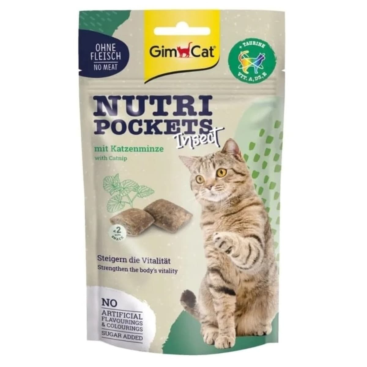 Przekąski dla kota GimCat Nutri Pockets z owadami i kocimiętką 60 g
