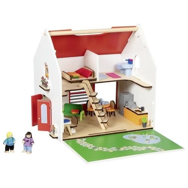 Przenośny domek dla lalek Eco House z akcesoriami Goki