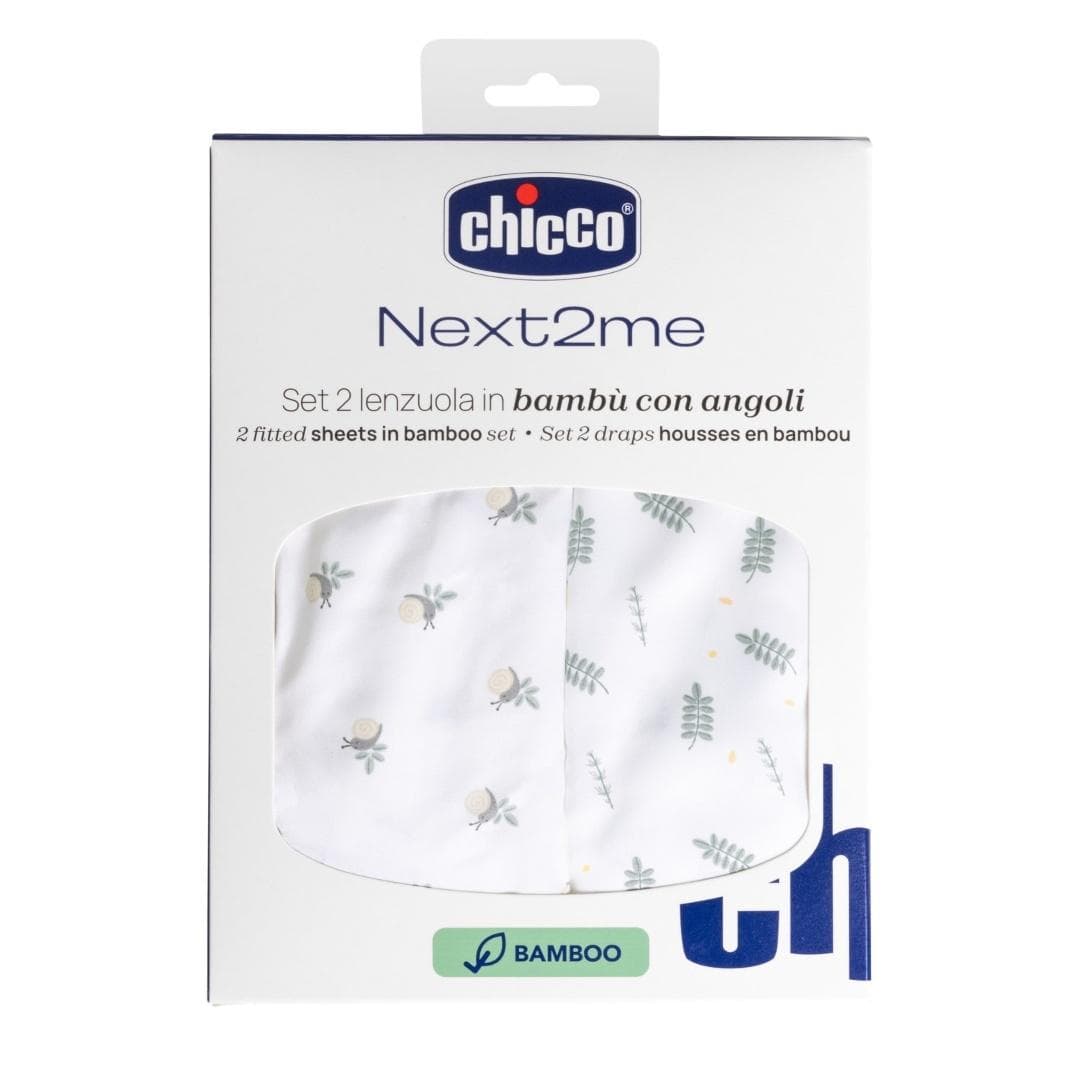 Prześcieradło bambusowe do łóżeczka dziecięcego Chicco Next2Me Forever greenery 2 szt.