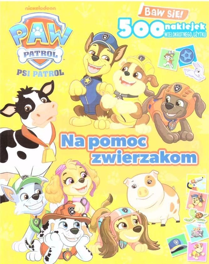 Na pomoc zwierzakom Psi Patrol - Baw się! 500 naklejek