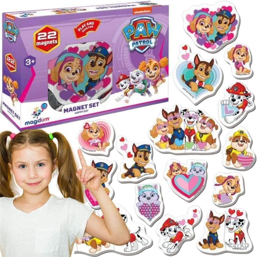 Magnesy edukacyjne Psi Patrol dla dziewczynki 22 elementy dla dzieci
